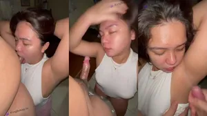 ABG Ngisep Kontol Endingnya Crot di Ketek